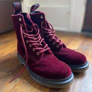 Dr Martens Page Velvet - Red - Size US 8